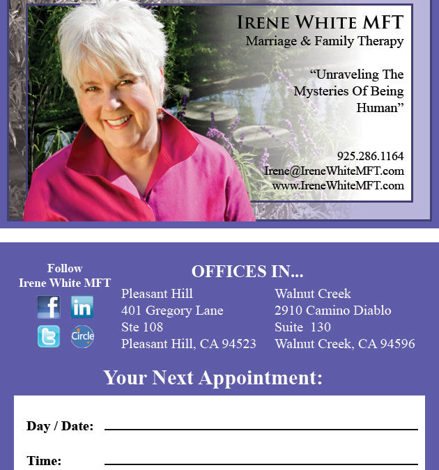 Irene White MFT – Business Cards